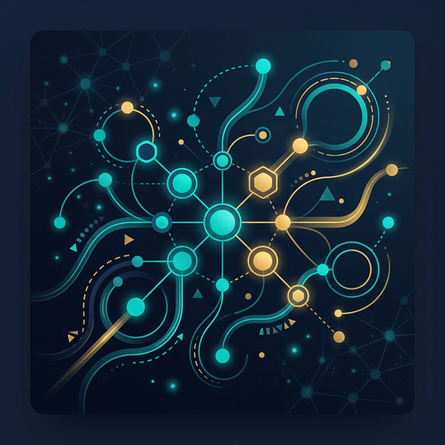 Abstract learning paths illustration