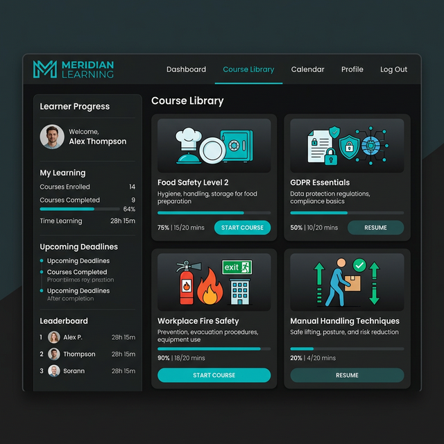 BespokeLMS product showing a fully branded learning environment